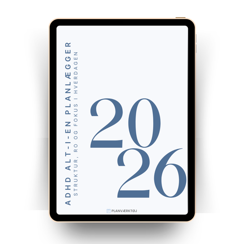 ADHD Alt-i-én Planlægger 2026 – digital PDF planlægger forside